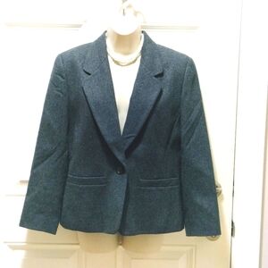 Pendleton Gray Petite Wool Blazer